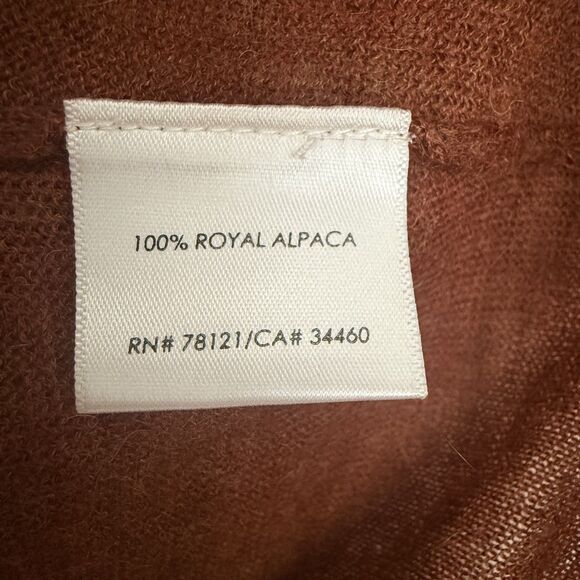 EILEEN FISHER Royal Alpaca V-Neck Sweater S Burnt Orange 3/4 Sleeve Soft B41 - Picture 5 of 5